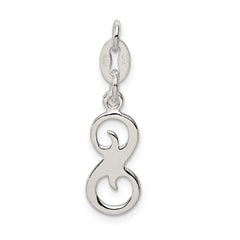 Sterling Silver Letter S Initial Charm - 3