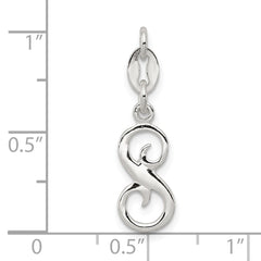 Sterling Silver Letter S Initial Charm - 3