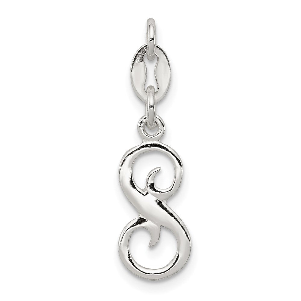 Sterling Silver Letter S Initial Charm - 3