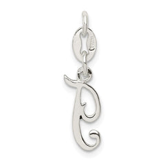 Sterling Silver Letter T Initial Charm - 3