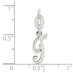 Sterling Silver Letter T Initial Charm - 3