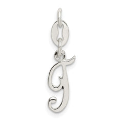 Sterling Silver Letter T Initial Charm - 3