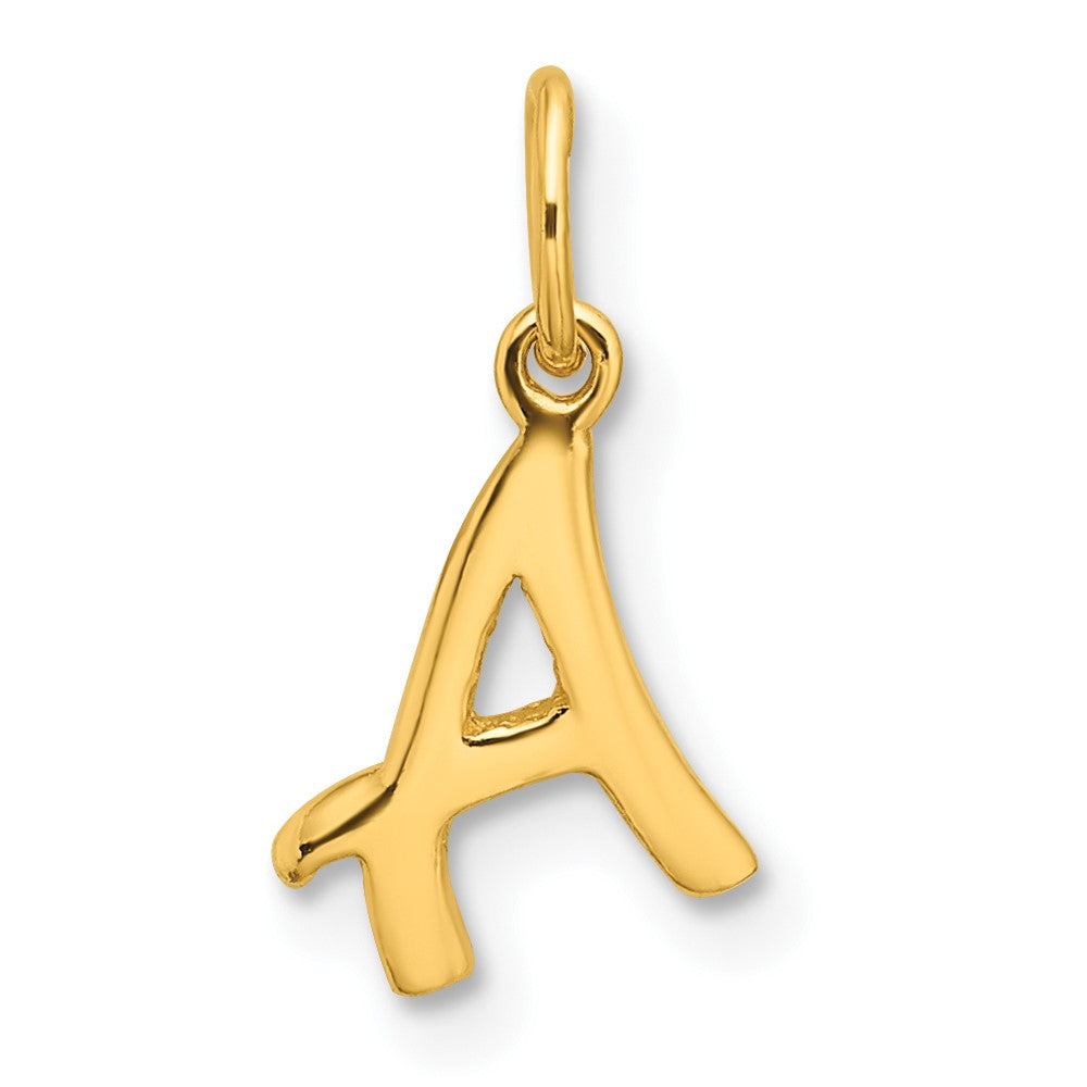 Sterling Silver Gold-tone Polished Letter A Initial Charm