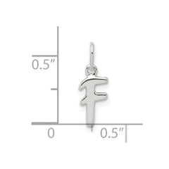 Sterling Silver Letter F Initial Charm - 3