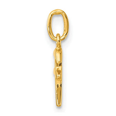 Sterling Silver Gold-tone Polished Letter F Initial Charm