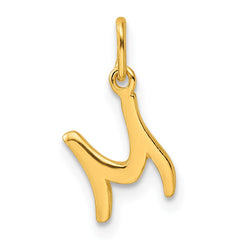 Sterling Silver Gold-tone Polished Letter M Initial Charm