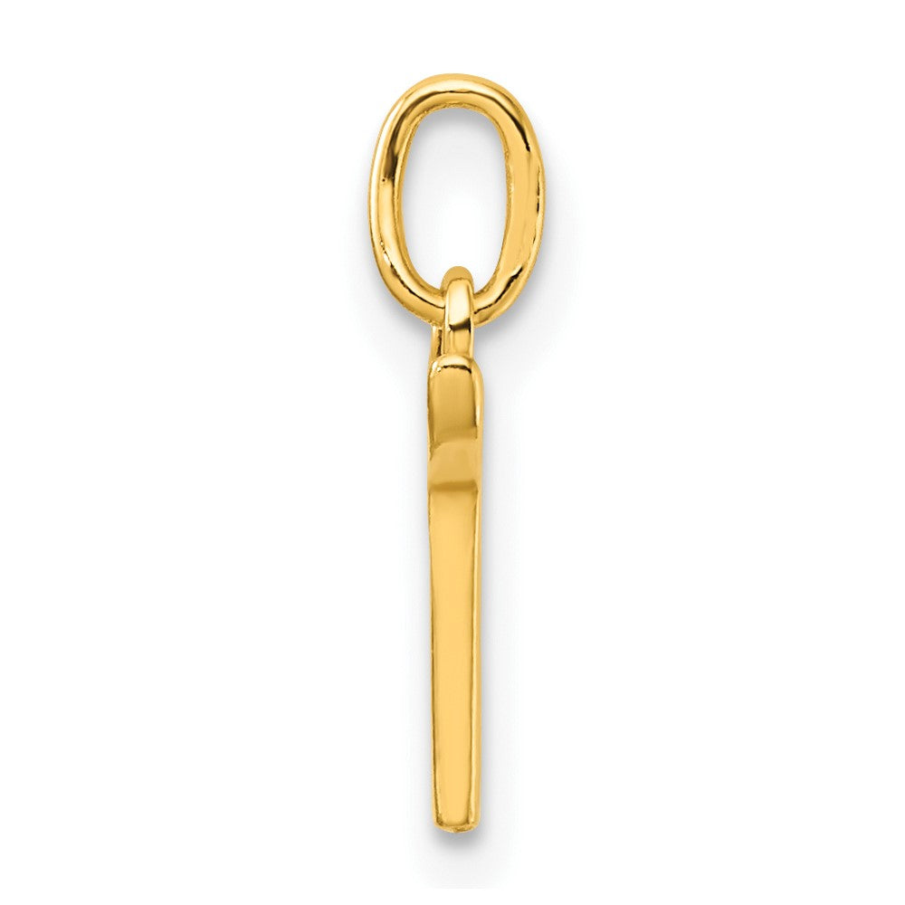 Sterling Silver Gold-tone Polished Letter T Initial Charm