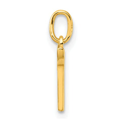 Sterling Silver Gold-tone Polished Letter T Initial Charm