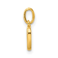 Sterling Silver Gold-tone Polished Letter W Initial Charm
