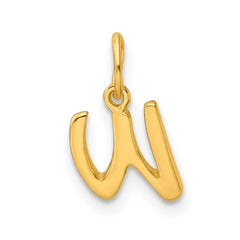 Sterling Silver Gold-tone Polished Letter W Initial Charm