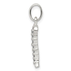 Sterling Silver CZ Letter I Initial Pendant - 2