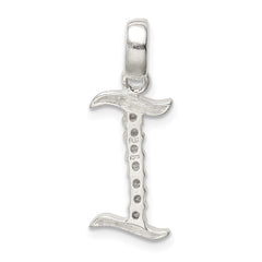 Sterling Silver CZ Letter I Initial Pendant - 2