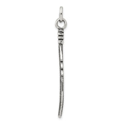Sterling Silver Antiqued Feather Pendant - 2