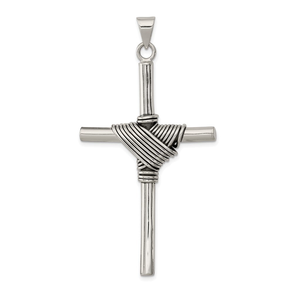 Sterling Silver Antiqued Cross Pendant - 5
