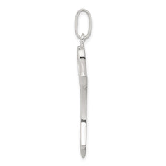 Sterling Silver Polished Heart Cross