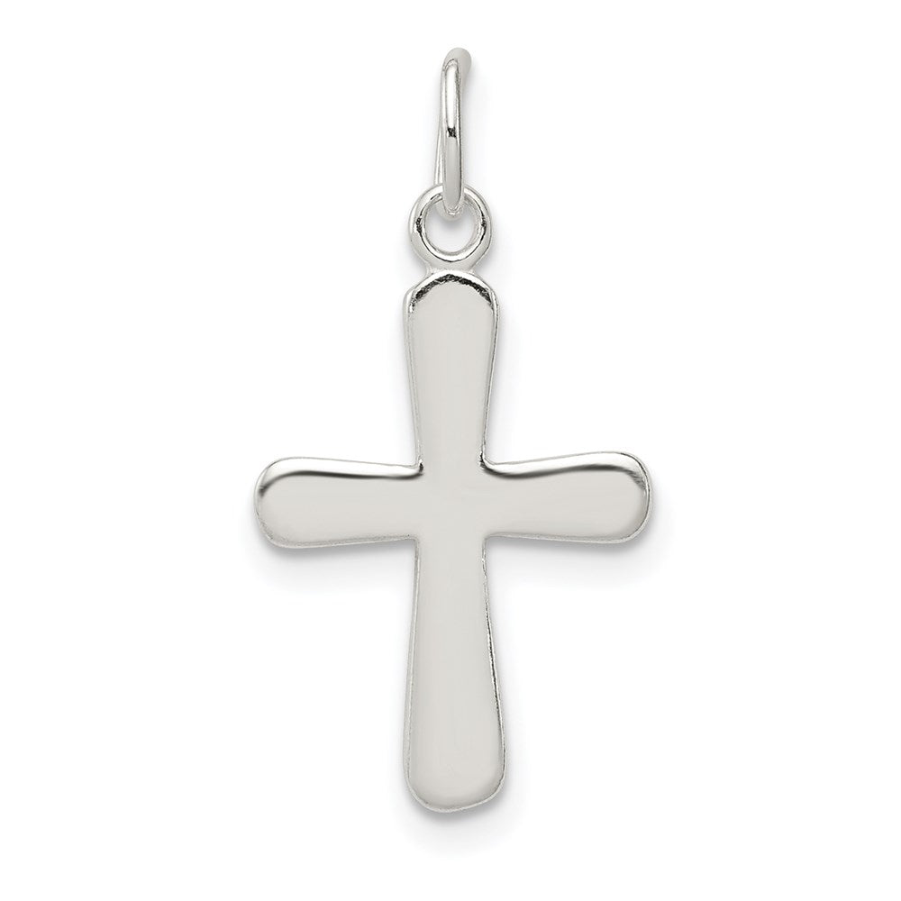 Sterling Silver Polished Cross Charm - 3