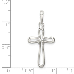 Sterling Silver Polished Cross Pendant - 43