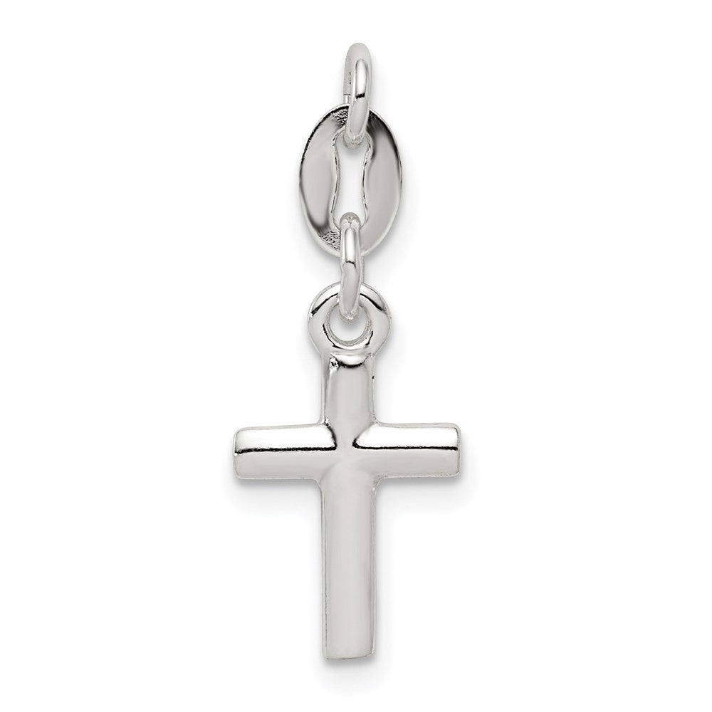 Sterling Silver Polished Cross Charm - 5