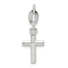 Sterling Silver Polished Cross Charm - 5