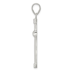 Sterling Silver Polished Cross Pendant - 44
