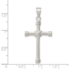 Sterling Silver Polished Cross Pendant - 44