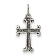 Sterling Silver Antiqued Cross Charm - 3