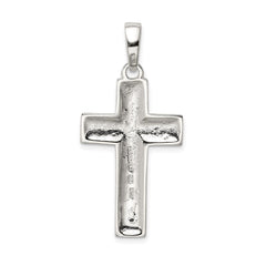 Sterling Silver Polished Cross Pendant - 17