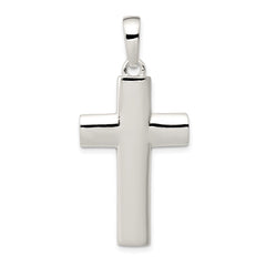 Sterling Silver Polished Cross Pendant - 17