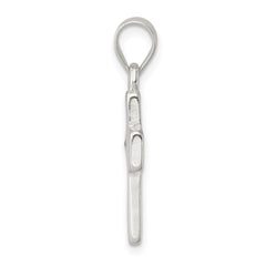 Sterling Silver Rhodium-plated Enameled Mustard Seed Cross Pendant