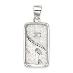 Sterling Silver You Are Never Alone Antiqued Footprint Pendant