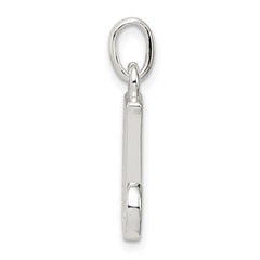 Sterling Silver White CZ Letter J Initial Pendant
