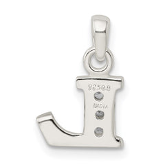 Sterling Silver CZ Letter L Initial Pendant - 2