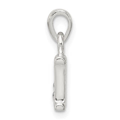 Sterling Silver CZ Letter N Initial Pendant - 2