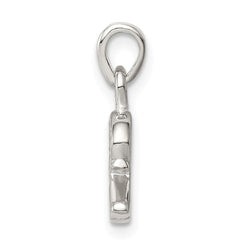 Sterling Silver CZ Letter R Initial Pendant - 2