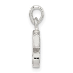 Sterling Silver CZ Letter S Initial Pendant - 2