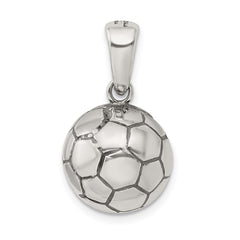 Sterling Silver Antiqued Soccer Ball Pendant - 2