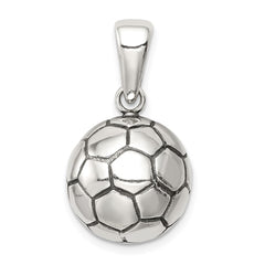 Sterling Silver Antiqued Soccer Ball Pendant - 2
