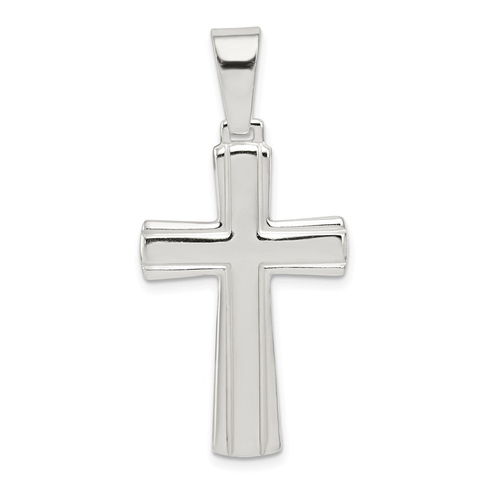 Sterling Silver Polished Cross Pendant - 34