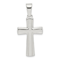 Sterling Silver Polished Cross Pendant - 34