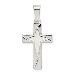 Sterling Silver Polished Cross Pendant - 19