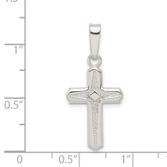 Sterling Silver Polished Cross Pendant - 35