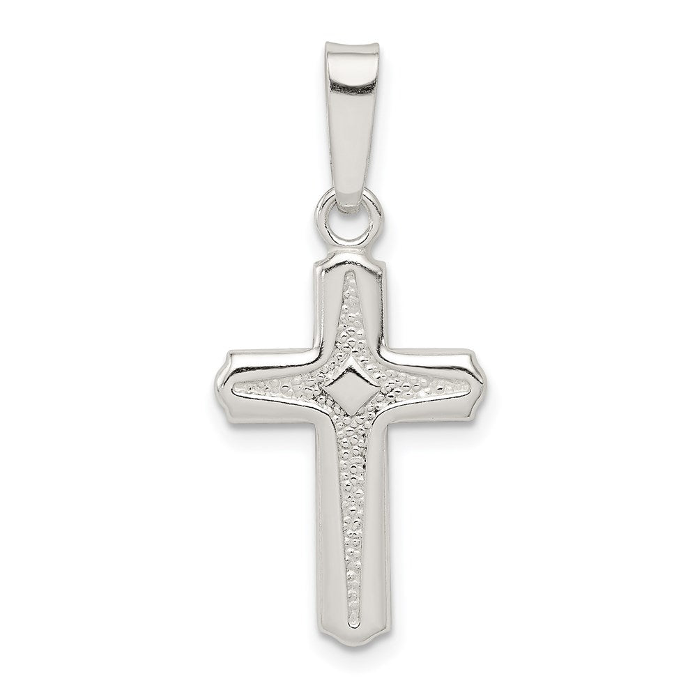 Sterling Silver Polished Cross Pendant - 35