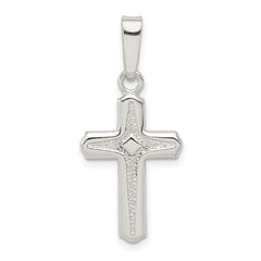 Sterling Silver Polished Cross Pendant - 35