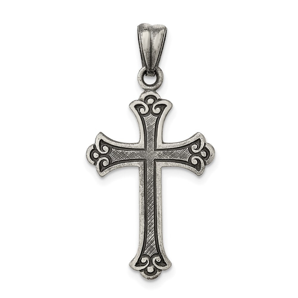 Sterling Silver Antiqued Cross Pendant - 21