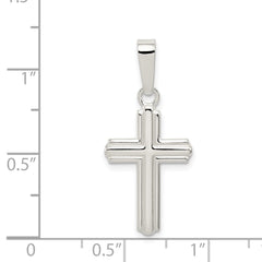 Sterling Silver Polished Cross Pendant - 37