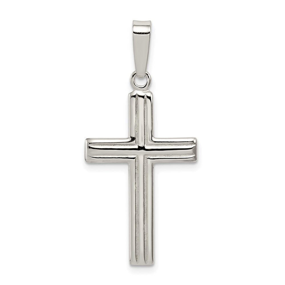 Sterling Silver Polished Cross Pendant - 16