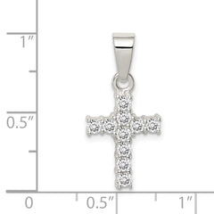 Sterling Silver CZ Cross Pendant - 2
