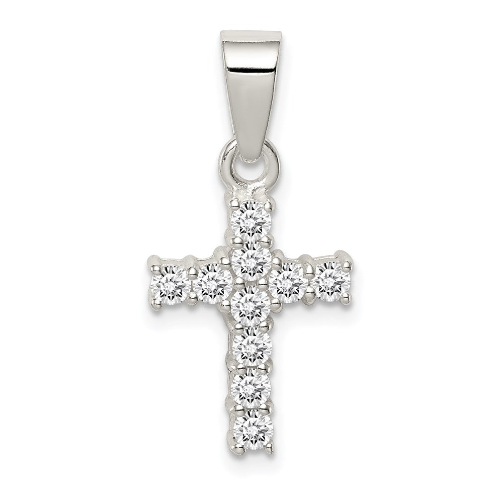 Sterling Silver CZ Cross Pendant - 2