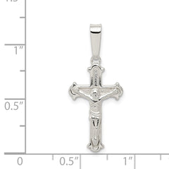 Sterling Silver Polished Crucifix Pendant - 9