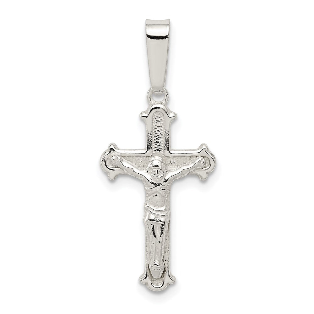 Sterling Silver Polished Crucifix Pendant - 9